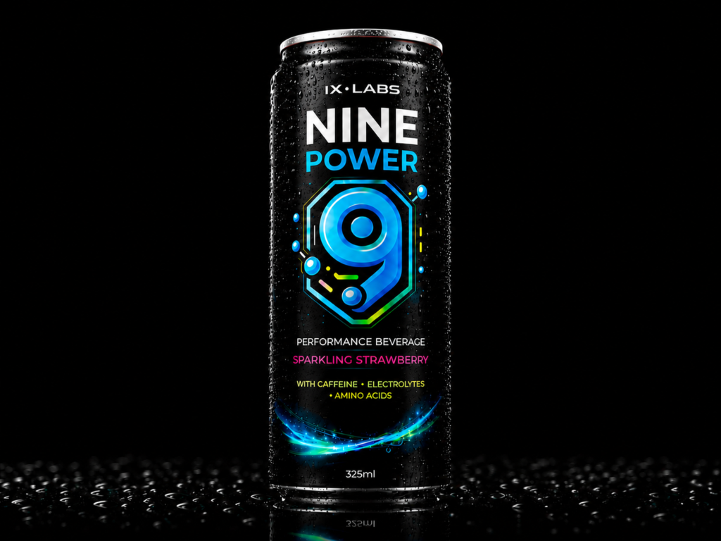 NINE POWER Sparkling Strawberry - 6 Pack